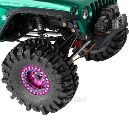RC 1.9 Beadlock Wheels and Tires for 1/10 TRX4 TRX6 SCX10 SCX10 II 90046 SCX10 III AXI03007 SCX10 Pro Gen7/8 D90 VS4-10 MST CFX RC Crawler Car,4PCS Beadlock Rims 1.9 Wheel Tires,Pink - color: Pink - (1.9 Beadlock Wheels)