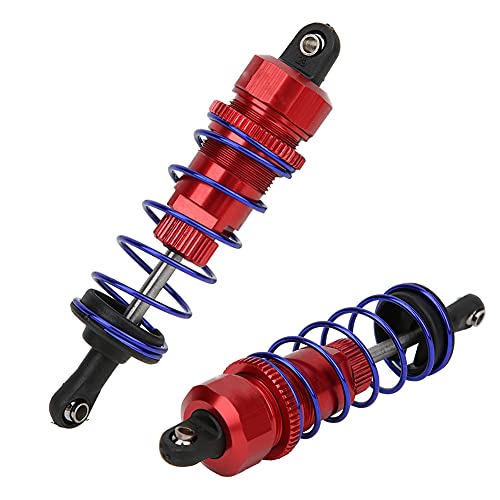 2pcs 92mm RC Oil Pressure Adjustable Front Shock Damper, 1/10 RC Car Shock Absorber, Upgraded Aluminum Alloy Buggy Suspension for ZD Racing HSP Hongnor LRP HPI (Red) - color: Red