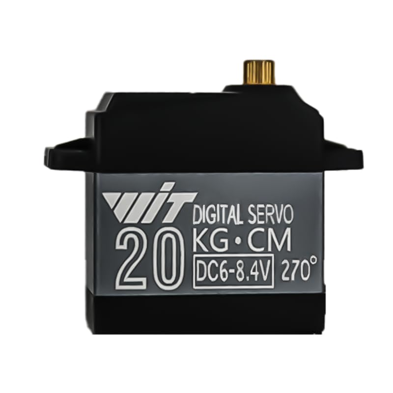 MENGJIE 20KG Digital Servo High Torque Full Metal Gear Waterproof Steering Servo with 25T Servo Arm for RC Car Crawler, Truck, Robot, Control Angle 180°/270°