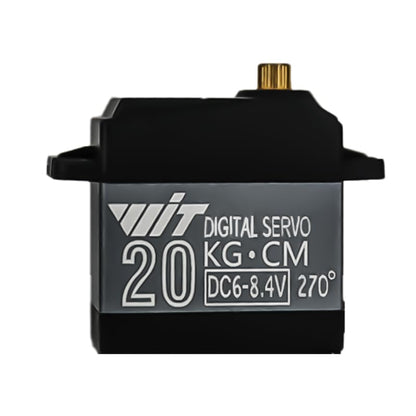 MENGJIE 20KG Digital Servo High Torque Full Metal Gear Waterproof Steering Servo with 25T Servo Arm for RC Car Crawler, Truck, Robot, Control Angle 180°/270°