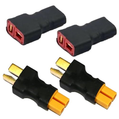 2 Pairs XT30 to T-Plug Connector RC Male Female Adapter for RC Car Plane Lipo Battery ESC - size: XT30 to T-Plug