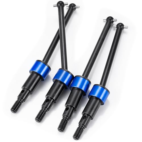Steel Front Rear CVD Axles Drive Shafts for Arrma 1/18 Granite Grom | Mega 380 Brushed 4x4 Monster Truck RTR Black Aluminum Wheel Hex - color: Black
