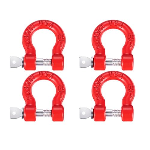 COMODO RC Crawler Tow Shackles 1/10 Scale Aluminum Bumper Trailer Hooks Compatible with 1/10 Scale RC Crawler Car Models(4Pcs) - color: 4pcs