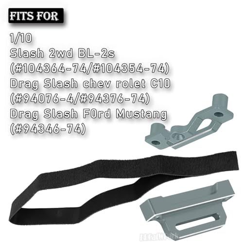 RC Alloy Battery Plate Upgrades Part for 1/10 Slash BL-2s/Drag Slash chev rolet C10/F0rd Mustang,BRCatWPark Battery Mount Plate Tray Battery Holder Mount Battery Hold-Down,(Replace #5827),Titanium - color: Titanium - (Upgrades)