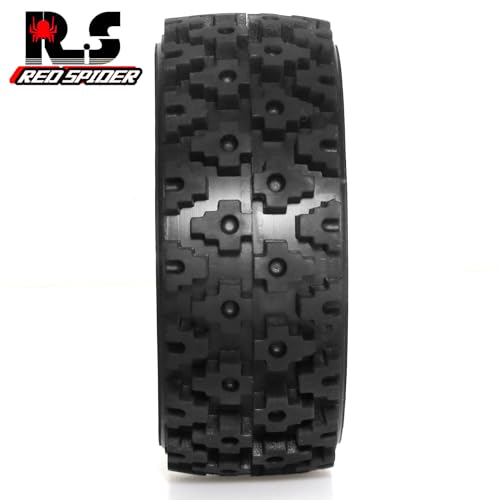 1/10 RC Wheels and Tires，70mm On Road Rubber Tires， for HPI Ken Block's Tamiya XV01 TT01 TT02B Kyosho FAZER MK2 Lc Racing PTG HSP RGT RC 3RACING D5 1/10 RC Rally Car (Red) - color: Red