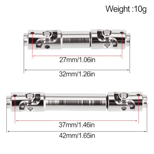 1/30 Scale RC Crawler Stainless Steel Drive Shaft, Metal Replacement Drivetrain Part for SCX30-Style Chassis