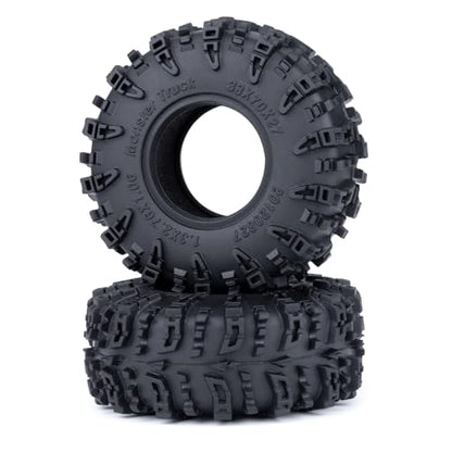 RCHUBAM 4Pcs 1.3" Rubber Wheel Tires for 1/18 TRX4M 1/24 SCX24 | H & W 70 * 27mm,1.3" Large RC Mud Tires,RC Upgrade Parts - color: Black B
