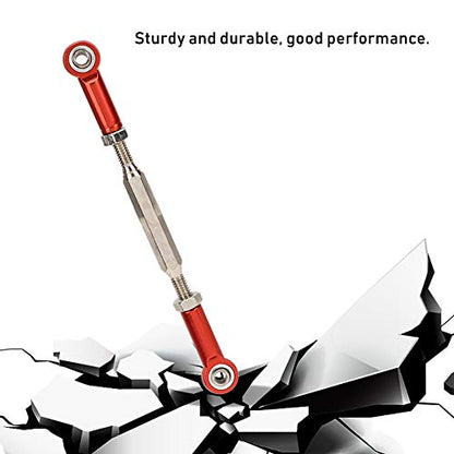 Drfeify 6Pcs Aluminum Alloy Adjustable Push Rods, Turnbuckle Rod Linkage Accessories with 5 Colors, for RC Car Series Upgrade (Red) - color: Red