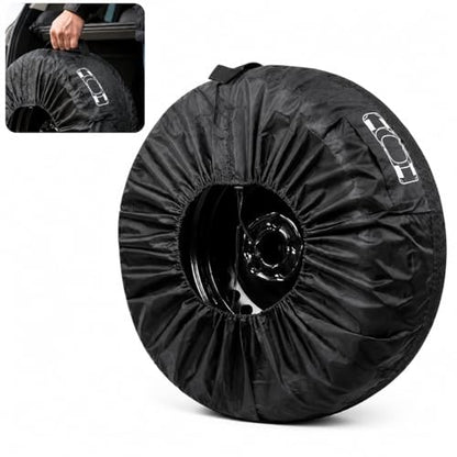 Car Tire Cover, 31" Diameter Spare Car Tire Protector Storage Bag, Dustproof Heavy Duty Spare Tire Holder for 19-23 inch Wheels, Durable Car Tire Storage, Universal for Most Cars (Black)
