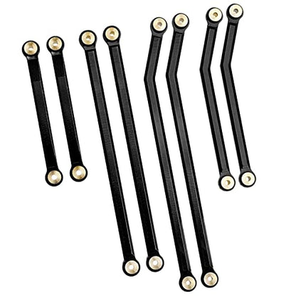 High Clearance Front Links Set for Axial SCX24 Gladiator AXI00005, 8PCS (Black) - color: Black