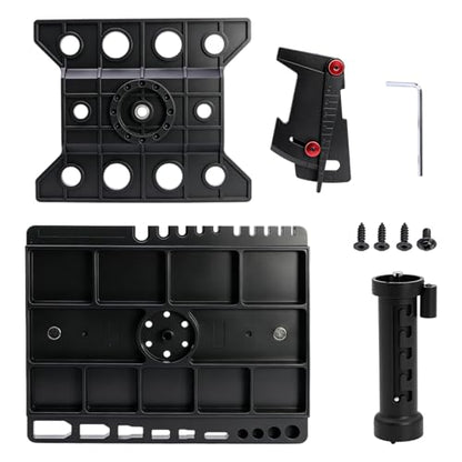 1/12 1/14 1/16 1/18 1/24 RC Car Plastic Repair Work Stand 360° Rotation Multifunctional with Angle Gauge & Magnetic Screw Tray
