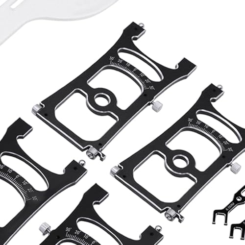 harayaa Off Road Chassis Setup System Set RC Car Aluminum Alloy Setup Gauge Tool Alignment Adjustment Ruler Multifunctional Camber Toe Slip Suitable, with Wrench - color: With Wrench