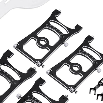 harayaa Off Road Chassis Setup System Set RC Car Aluminum Alloy Setup Gauge Tool Alignment Adjustment Ruler Multifunctional Camber Toe Slip Suitable, with Wrench - color: With Wrench