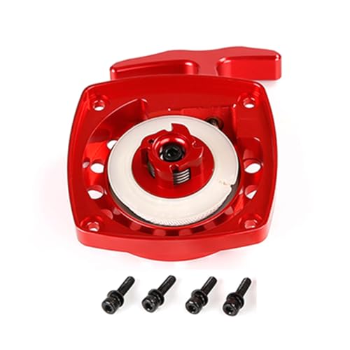 CNC Metal Easy Start Pull Starter (Red) | for 1/5 HPI ROFUN ROVAN KM BAJA Losi 5ive T FG Zenoah CY 32CC 36CC Engine Rc Car Parts - color: Red