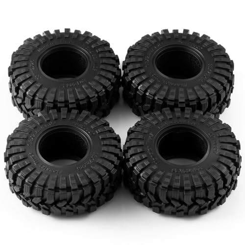 1.3" RC Crawler Tires with Foam Inserts for 1/18 TRX4M SCX24 AX24 FCX24 FMS 1/24 Micro Car 1.0inch Beadlock Upgrade Parts (#B Style) - style: #B style