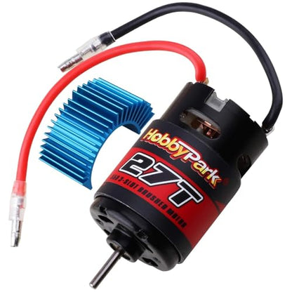 Hobbypark 27T Motor 550 Brushed Motor Electric Engine w/Heatsink for 1/10 RC Crawler Car Traxxas TRX4 TRX6 Axial SCX10 Redcat Gen7 Gen8 RC4WD - size: 27T