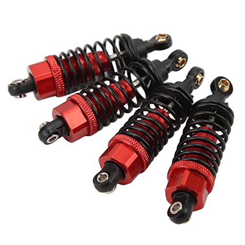 RC Shock Absorber, Aluminium Alloy RC Shock Damper Replacement Threaded Design Practical Accessory Stable and Smooth Damping for TT‑01 TT‑02 TA05 TL‑01 TA03 MF‑01X (Red) - color: Red