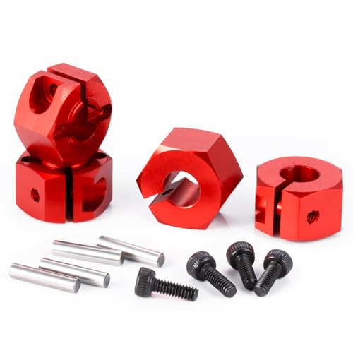Wheel Hex Hub 12mm for Tra-xxas 1:16 Mini Maxx 4WD XRT VXL-3S Monster | Truck Upgrades Red Aluminum 7075 Alloy Adapters - color: Red