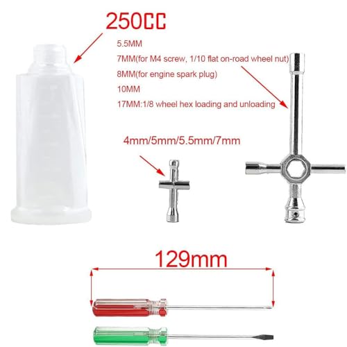 Nitro Starter Glow Plug Igniter for 1:8/1:10/1:16 Nitro Gas Powered RC Car RC Glow Plug Driver/Fuel Tank/Charger/Hex Cross Wrenches Igniter Start Repair Tool Kit