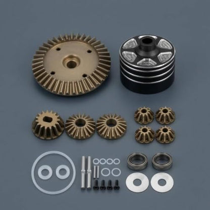 Menolana Differential Gear Assembly RC Car Circular Metal Drivetrain Machined Precision Shaft Replacement Alloy Housing Suitable for Mechanical Model Car Testing Auto Repair Projects, Black - color: Black