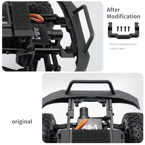 RCLIONS RC Aluminum Front Bumper Mount Stand for 1/24 AXIAL SCX24 Base Camp Rock Crawler Car Upgrade Parts - style: Front