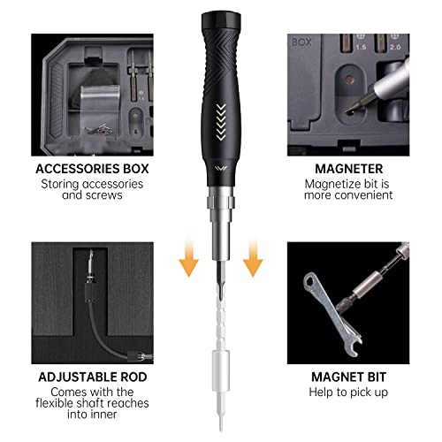 JAKEMY 164 in 1 Precision Screwdriver Set, Laptop Screwdriver Kit, Professional Computer Screwdriver Repair Tools with T5 T6 Torx Screwdriver Bit for MacBook, iPhone, PC, RC, PS5, Watch, Xbox, DIY - color: Fo164 Precision Screwdriver Set