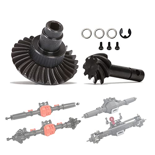 Heavy Duty Bevel Helical Overdrive Gear RC Car Bevel Gear 8T 24T/27T/30T/33T AR44 for 1/10 RC Rock Crawler Axial SCX10 II Axle Portal Spare Parts (30T 8T) - size: 30T 8T