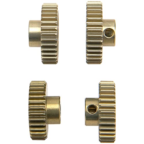 ShareGoo 7075 Aluminum Alloy 48P 3.175mm Pinion Gear Sets 32T 33T 34T 35T Motor Gears Fit 3.175mm (1/8-Inch) Shaft Compatible with HPI Losi Axial Traxxas Tamiya 1/10 RC Car,4Pack