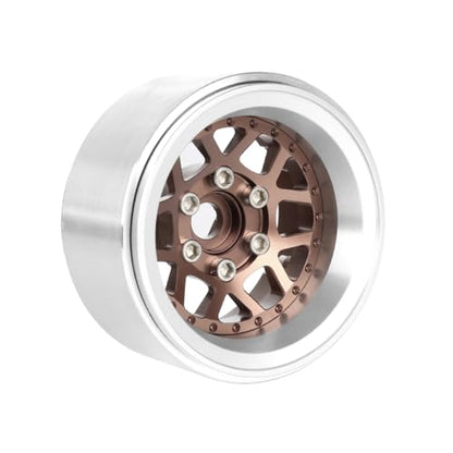 4PCS 1.9" Beadlock Wheel Rims Offset-10mm Aluminum Alloy Metal Wheel Hub for 1/10 RC Rock Crawler Car for Axial SCX10 TRX4 TRX6 D90 D110 Upgrade Accessories(Y-Shaped Bronze) - color: Y-shaped Bronze