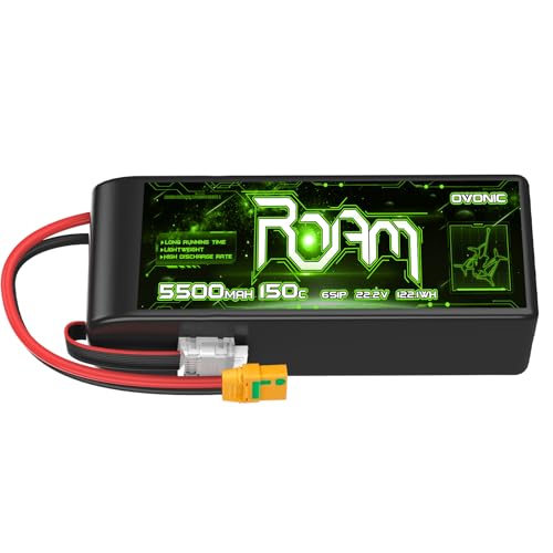 OVONIC 6S Lipo Battery 5500mAh 22.2V 150C with XT90-S Plug for RC Truck Truggy Buggy Tank RC Car Racing Hobby