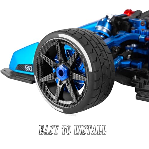 RC Tires Highway Tires Wheels for 1/8 Typhon 6s BLX / 1/7 Infraction 6S BLX,Limitless,Rc Highway Tires Wheels,Carbon Surface Truck Tires,RC Wheels and Tires(4PCS) - color: Black Carbon Fibre( 4pcs)