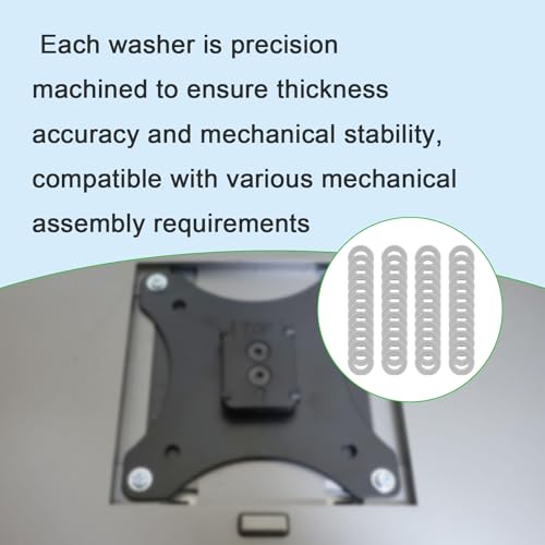 M5x10mm Precision Metal Shim Set,304 Stainless Steel Metric Washers 48pcs | 0.1, 0.2, 0.3 and 0.5mm assorted spacers for M5 metric bolts, mechanical fastening, shaft alignment and precision assembly - size: M5X10