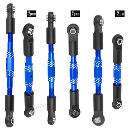 RC Aluminum Turnbuckles Camber Links Upgrades Part for 1/10 Slash/Rustler/Stampede/Hoss,1/8 Jato 4X4 4WD VXL,Turnbuckles Camber Links Hops Up,Navy Blue (#9027#9028#9029) - color: Navy Blue-(for 1/10）