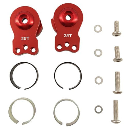 2PCS Aluminum 25T Adjustable Servo Saver for TRX4 TRX6 SCX10 Capra RC | Hi-Torque,1/10 Scale,Futaba,Tamiya Servos,CNC Machined,High Strength,Precision Fit
