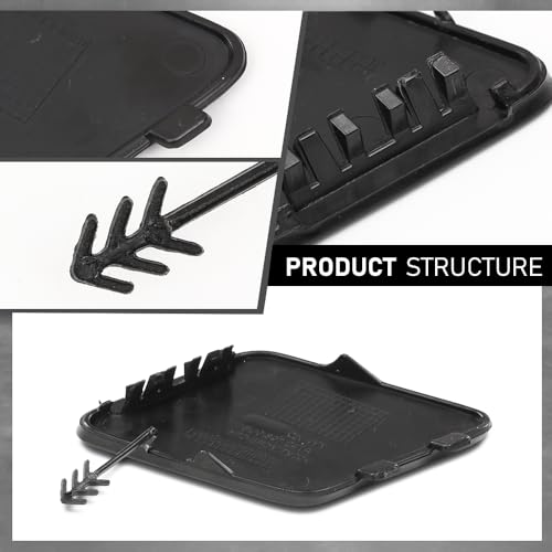 LQI Front Bumper Tow Hook Eye Cover Cap Fit Audi Q3 (Quattro) 2015-2018 | Black 8U0807241AGRU - size: Front | Fit Audi Q3 & Q3 Quattro 2015-2018