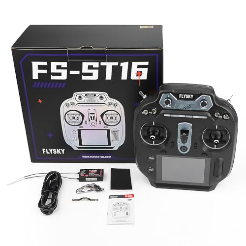 Flysky FS-ST16 16CH 2.4GHz ANT Protocol Transmitter (Mode 2) | With FS-SR8 Receiver For RC Car Boat Airplanes