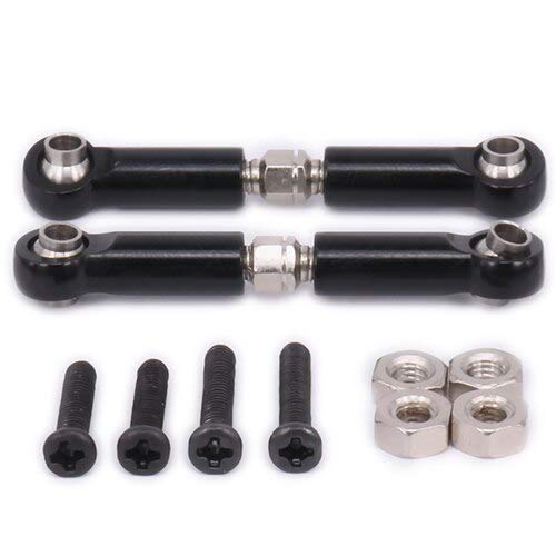 Replacement Part For 2PCS Front Upper Suspension Arm 44-55mm Tie Rod For Rc Hobby Model Car 1-12 12428 12423 Upgraded Parts Desert Buggy - (Color: Black) - color: Black
