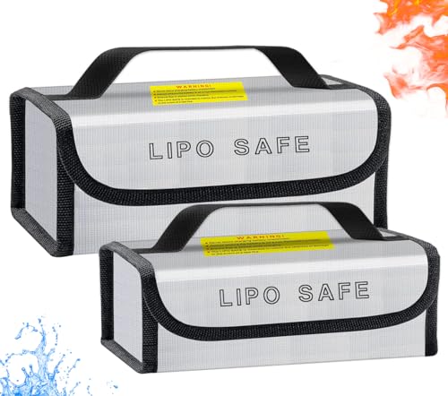 Lipo Battery Safe Bag Large Capatity Fireproof Bag for Ebike Lipo Battery Other Batteries Storage Charging Transport Home Office Travel Safe Storage Pouch - size: 230*80*100+185*75*60mm