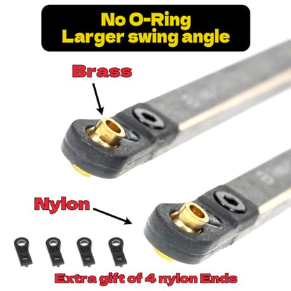High Clearance 4 Links Set for SCX24 Gladiator & Dodge Power Wagon, Brass Links Set, Upgrade Parts for SCX24, Axial 1/24 RC Crawler Car Upgrade Accessories, 8Pcs, Black - size: For Gladiator