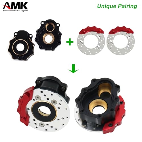 268g AMK TRX4 Brass Kit Black Coating Diff Cover C-Hub TRX6 Portal Housing Steering Knuckles Front Axle Weights with Brake Disc for 1/10 RC Crawler TRX4 Upgrades (Front) - color: Front