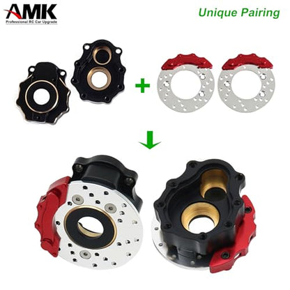 268g AMK TRX4 Brass Kit Black Coating Diff Cover C-Hub TRX6 Portal Housing Steering Knuckles Front Axle Weights with Brake Disc for 1/10 RC Crawler TRX4 Upgrades(Rear) - color: Rear