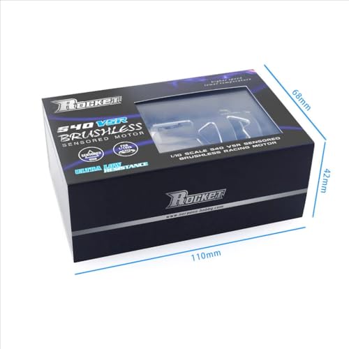 Rocket-RC 540 V5R Sensored Brushless Motor 6.5T 8.5T 10.5T 13.5T 17.5T 21.5T 25.5T for 1/10 1/12 Scale F1 Drift RC Racing Car (Black 4.5T Modified) - color: Black 4.5T MODIFIED