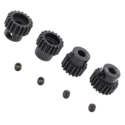 4PCS Metal Steel 32P 5mm Pinion Gear Set 17T 18T 19T 20T with Hex Key for RC Cars(Compatible with 0.8 Metric Pitch)