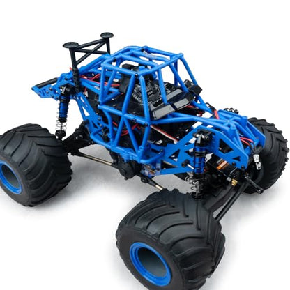LSG 4Pcs Aluminum RC Shock Absorber Threaded Shocks for 1/18 LOSI Mini LMT 4x4 Brushed Monster Truck RTR Suspension Damper Upgrades Parts (Blue) - color: Blue