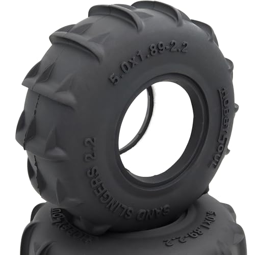 Sand Slingers 2.2 Tires 4-Pack Fits 1/10 RC TRX4 SCX10 Crawler | 127mm / 5.0'' tall off-road tires designed for sand and snow terrain, replacement upgrade for 1/10 RC crawler trucks - style: 127mm Tall - 2.2 Sand Slingers tires