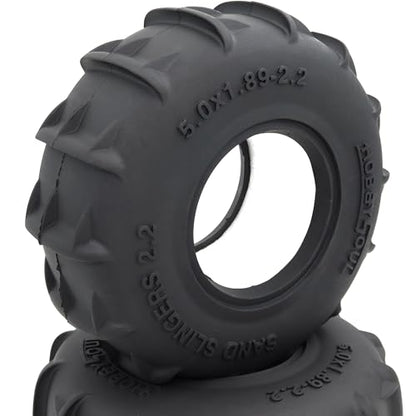 Sand Slingers 2.2 Tires 4-Pack Fits 1/10 RC TRX4 SCX10 Crawler | 127mm / 5.0'' tall off-road tires designed for sand and snow terrain, replacement upgrade for 1/10 RC crawler trucks - style: 127mm Tall - 2.2 Sand Slingers tires