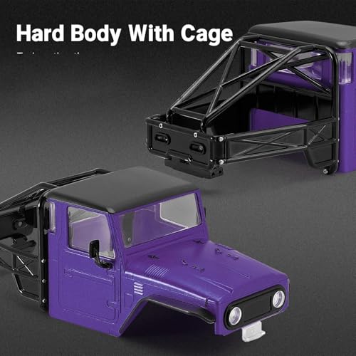 RC Upgrade Accessories for TRX4M for Defender for Bronco 1/18 IR40 Hard Body Shell with Cage RC Crawler Car Parts Upgrade Modification RC Car Accessories(Purple) - size: Purple