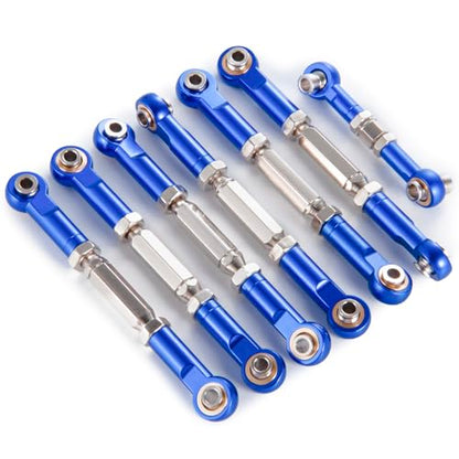 7PCS Aluminum Adjustable Turnbuckles Camber Links Upgrade Parts | For Tra-xxas 1/10 Slash 4X4 2WD Hoss Rustler VXL Stampede, RC Truck Car