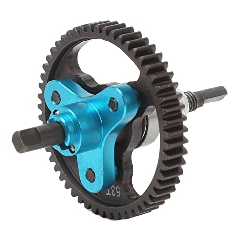 53T Aluminum Alloy Steel Hollow Differential Gear Complete Slipper Clutch, for TraxxasSlash 2 Wheel Drive 1/10 RC Car, 53T Differential Gear Slipper Clutch Assembly (Blue)