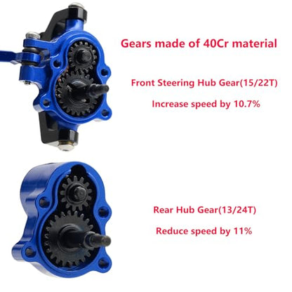 DJX CNC Aluminum RC Front & Rear Portal Axles Set +4mm Extended Complete Axles for 1/18 RC Rock Crawler Redcat Ascent-18 Upgrades Parts(Black&Blue) - color: Black&blue